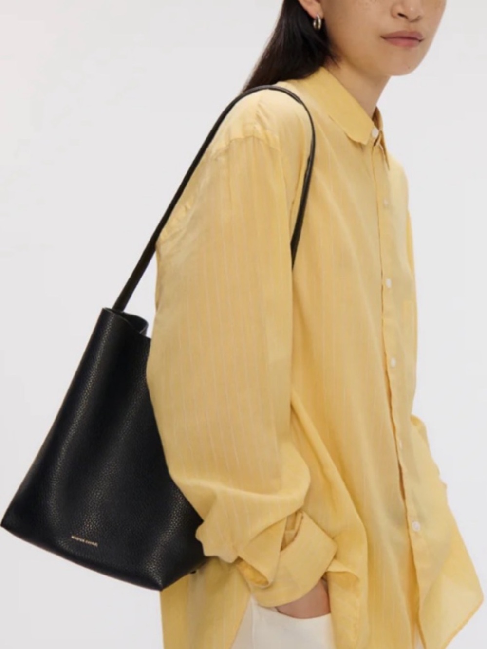 BLACK Mansur Gavriel Small Everyday Cabas Tote MANSUR GAVRIEL BLACK CABAS TOTE